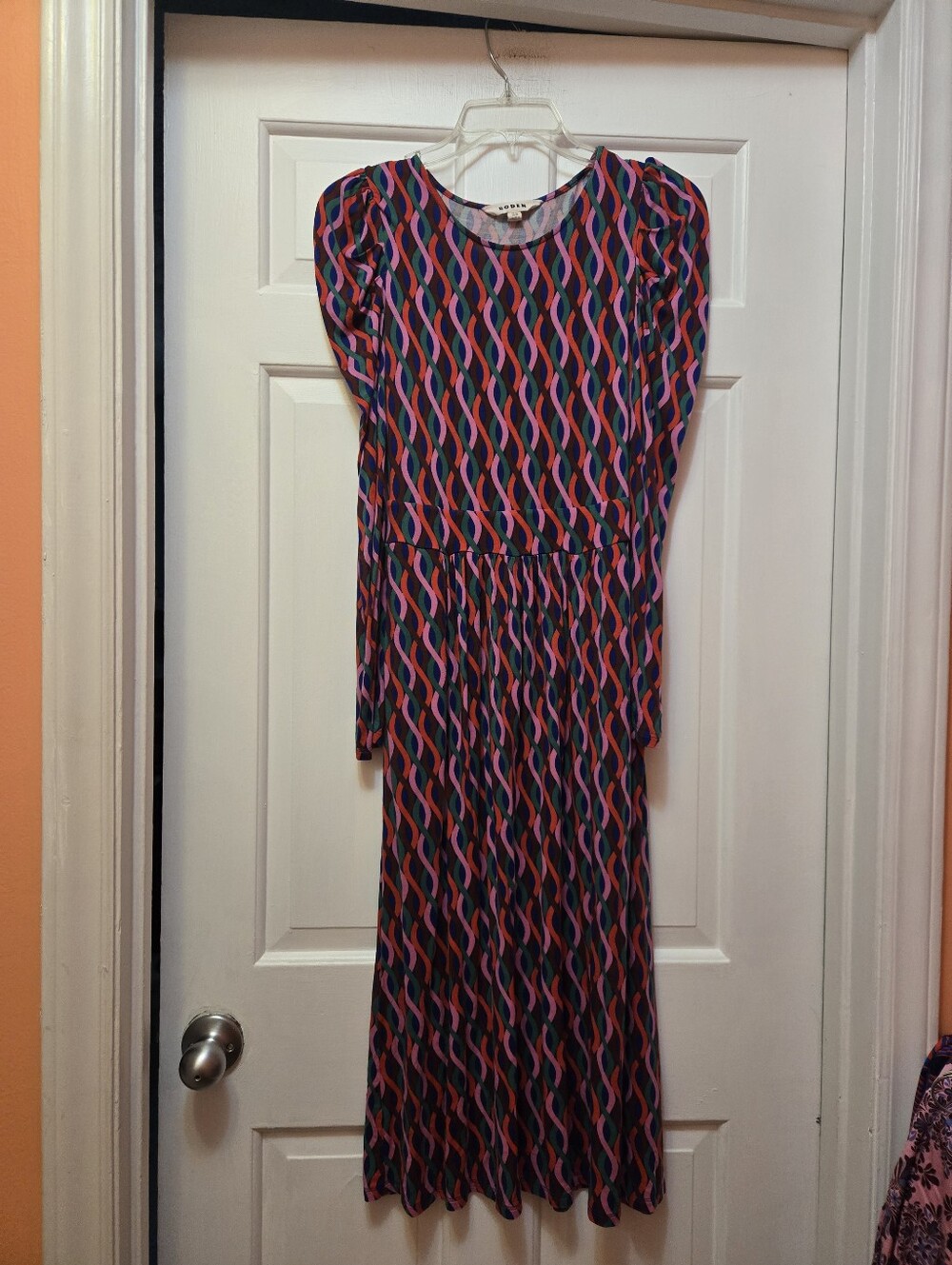 Boden Women's Multicolor Wave-Print Midi Dress